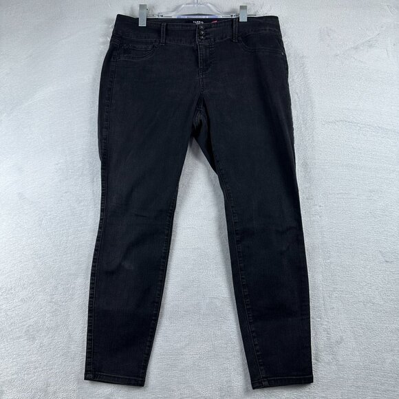 Torrid Skinny Jeans Womens Size 16R Mid Rise Ankle Slim Button Fly Black - Picture 1 of 12